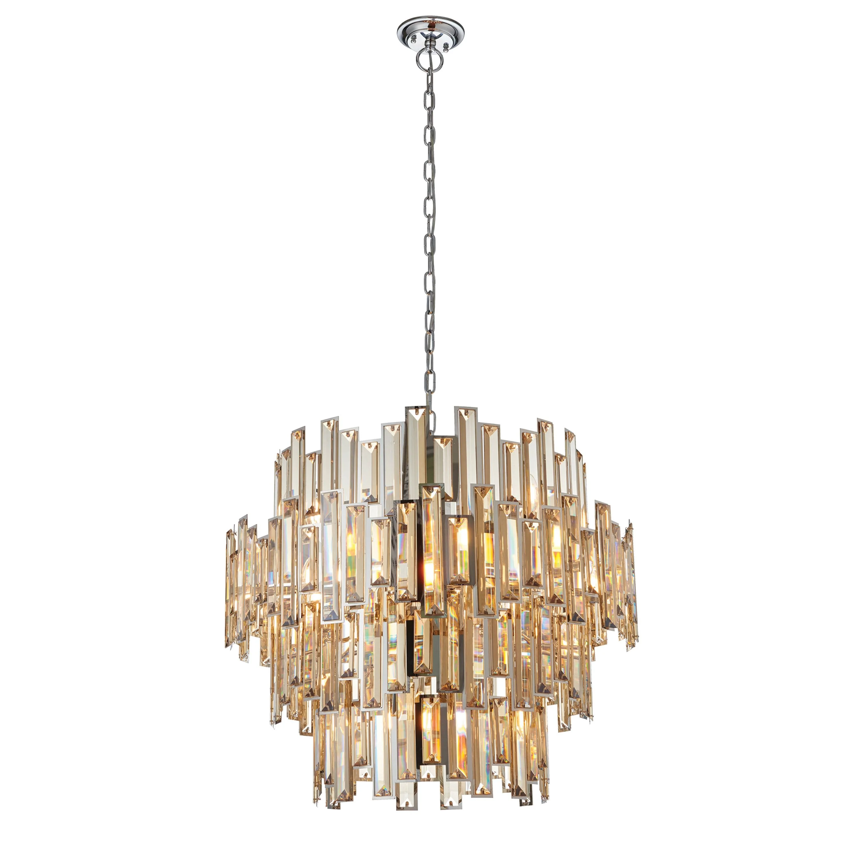 Lyra Chandelier in Champagne and Chrome – 15 Lights - Image 3