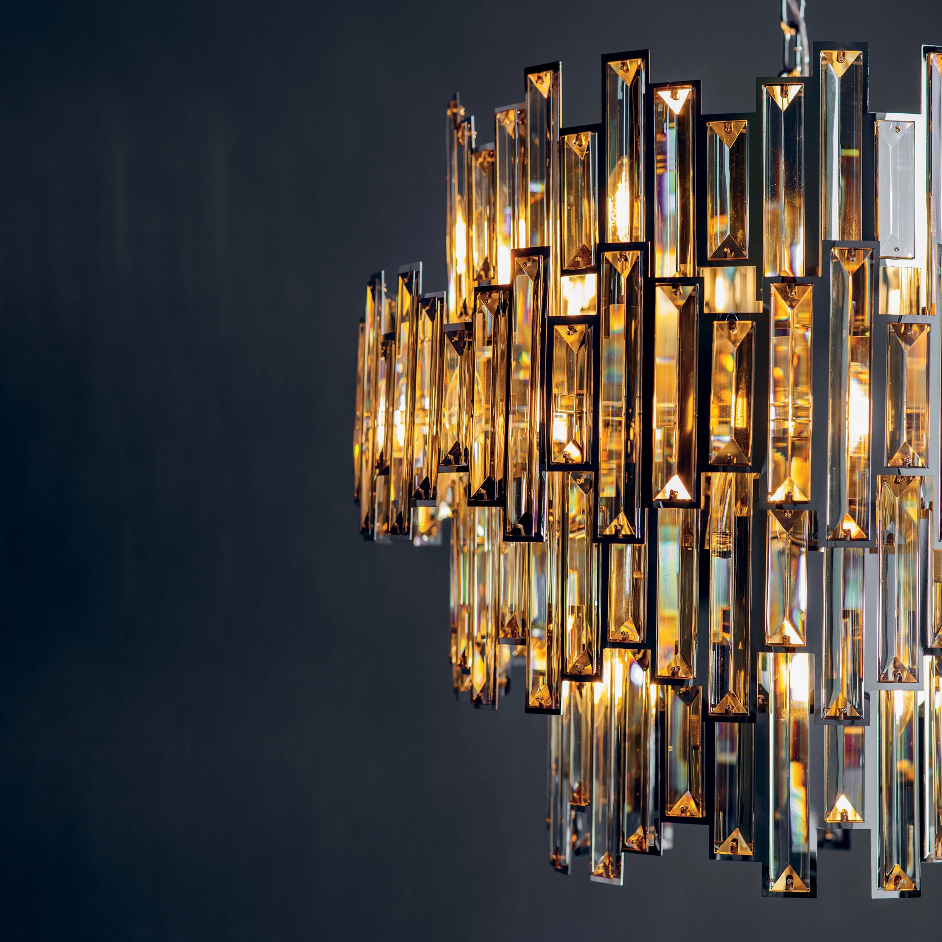 Lyra Chandelier in Champagne and Chrome – 15 Lights - Image 5