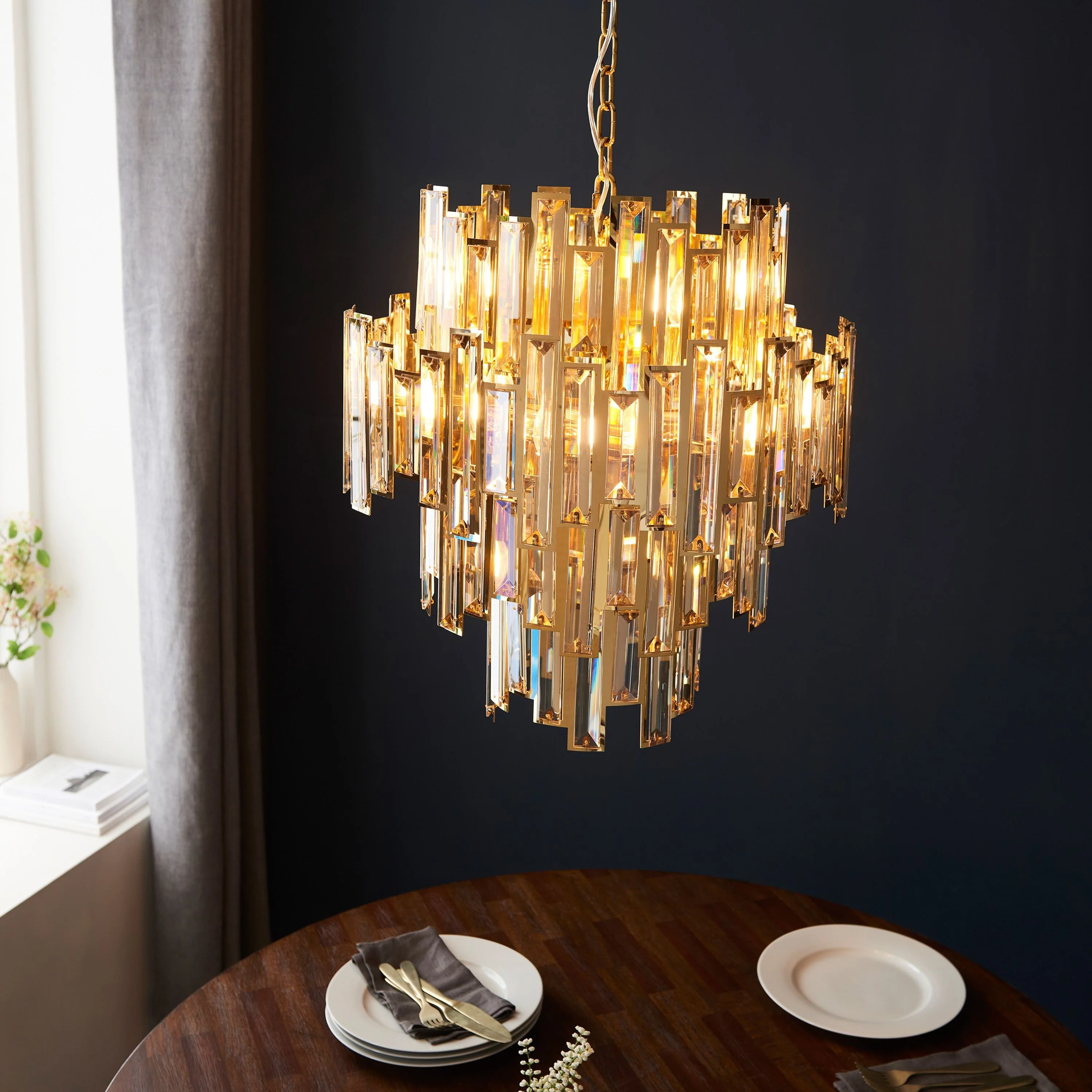 Lyra Chandelier in Champagne and Gold – 12 Lights - Image 7