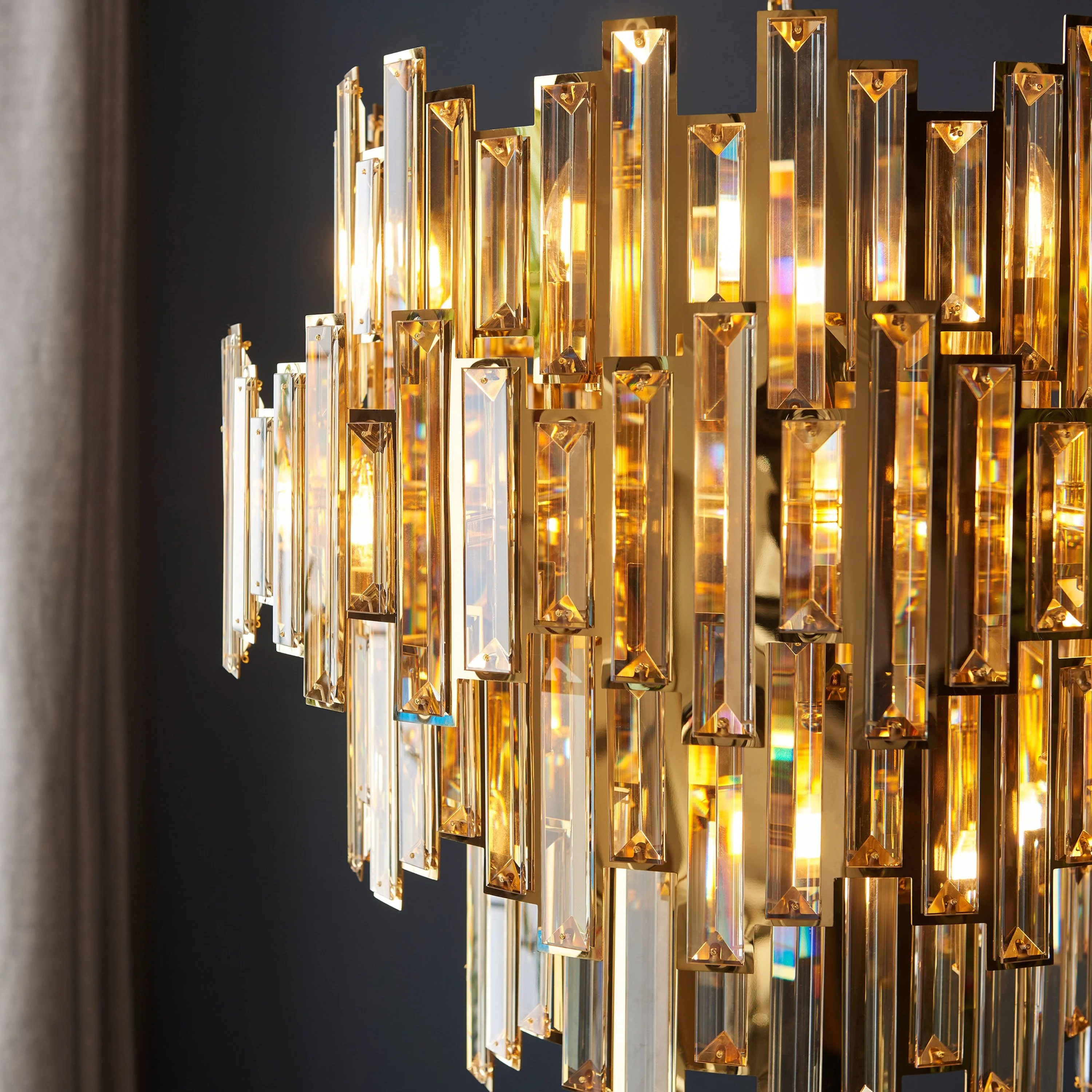 Lyra Chandelier in Champagne and Gold – 15 Lights - Image 4