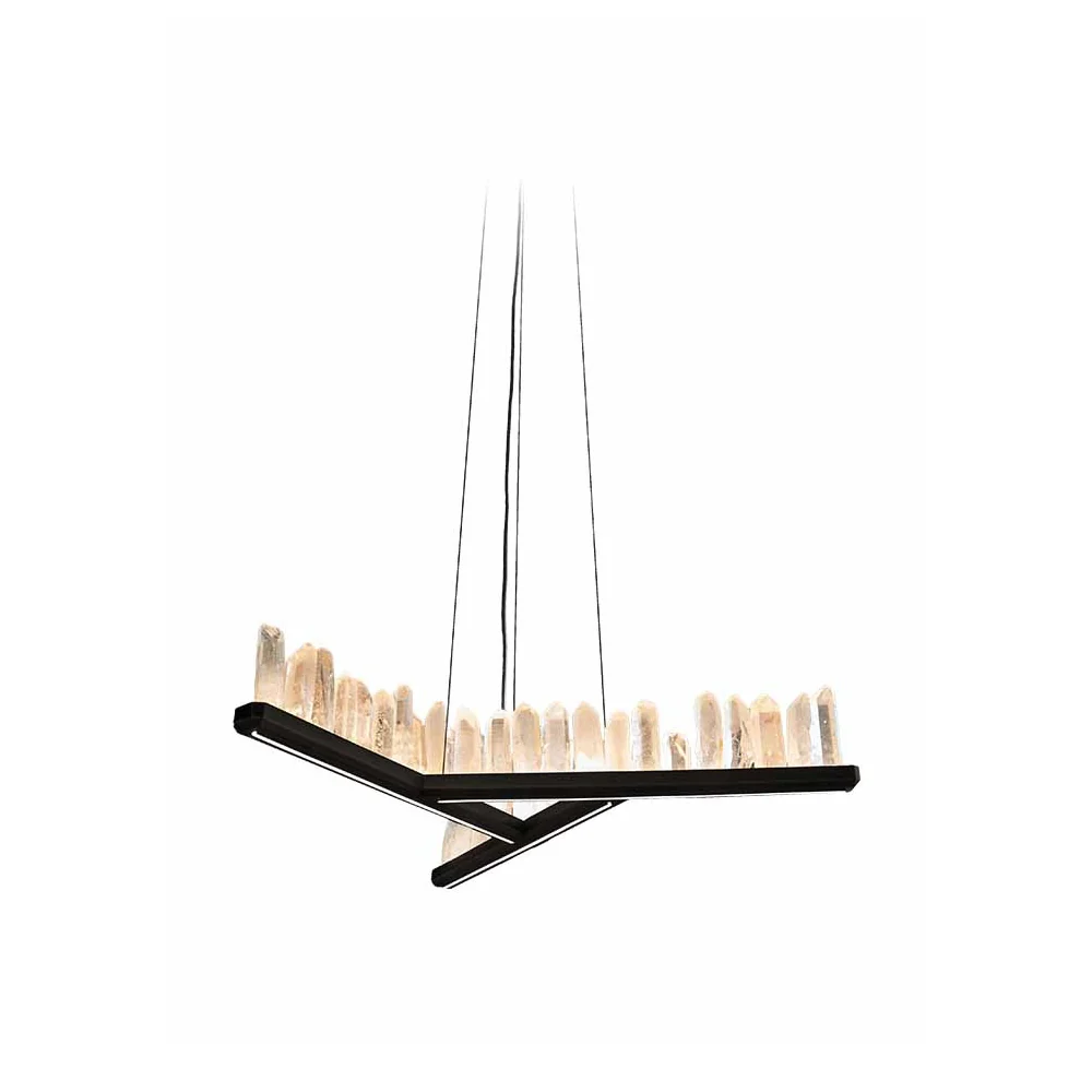 Maretti Lighting Crystal Y Crown Chandelier – Black