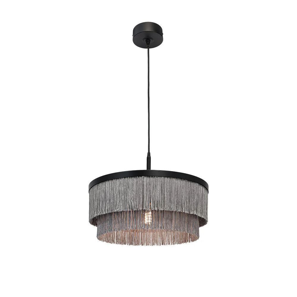 Maretti Lighting Fringes Hanging Lamp – Black – 45cm - Image 2