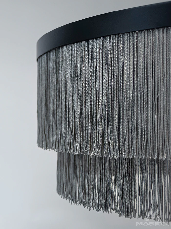 Maretti Lighting Fringes Hanging Lamp – Black – 45cm - Image 3