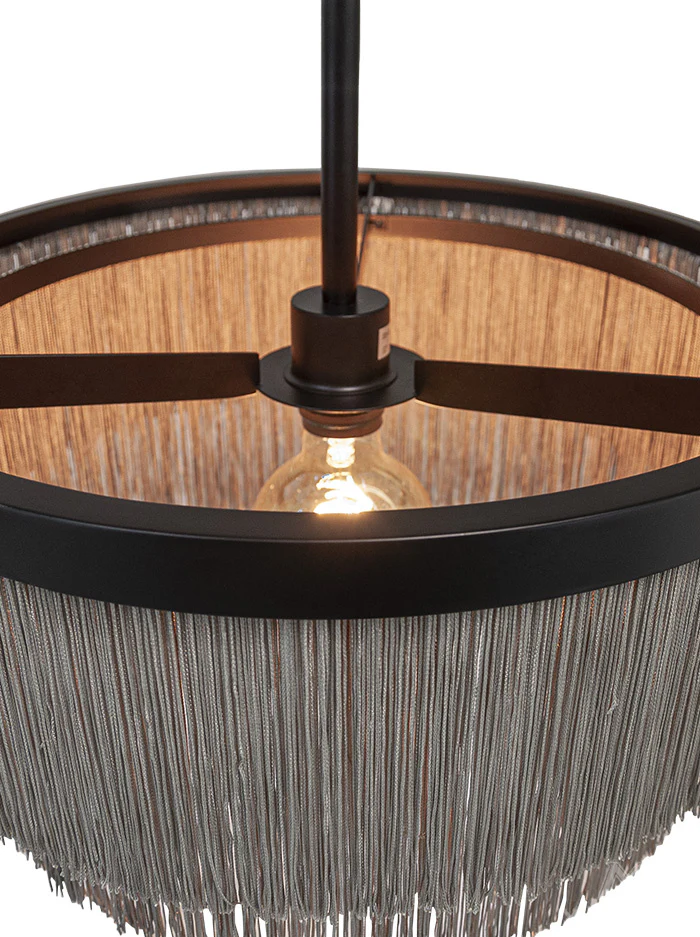 Maretti Lighting Fringes Hanging Lamp – Black – 45cm - Image 4