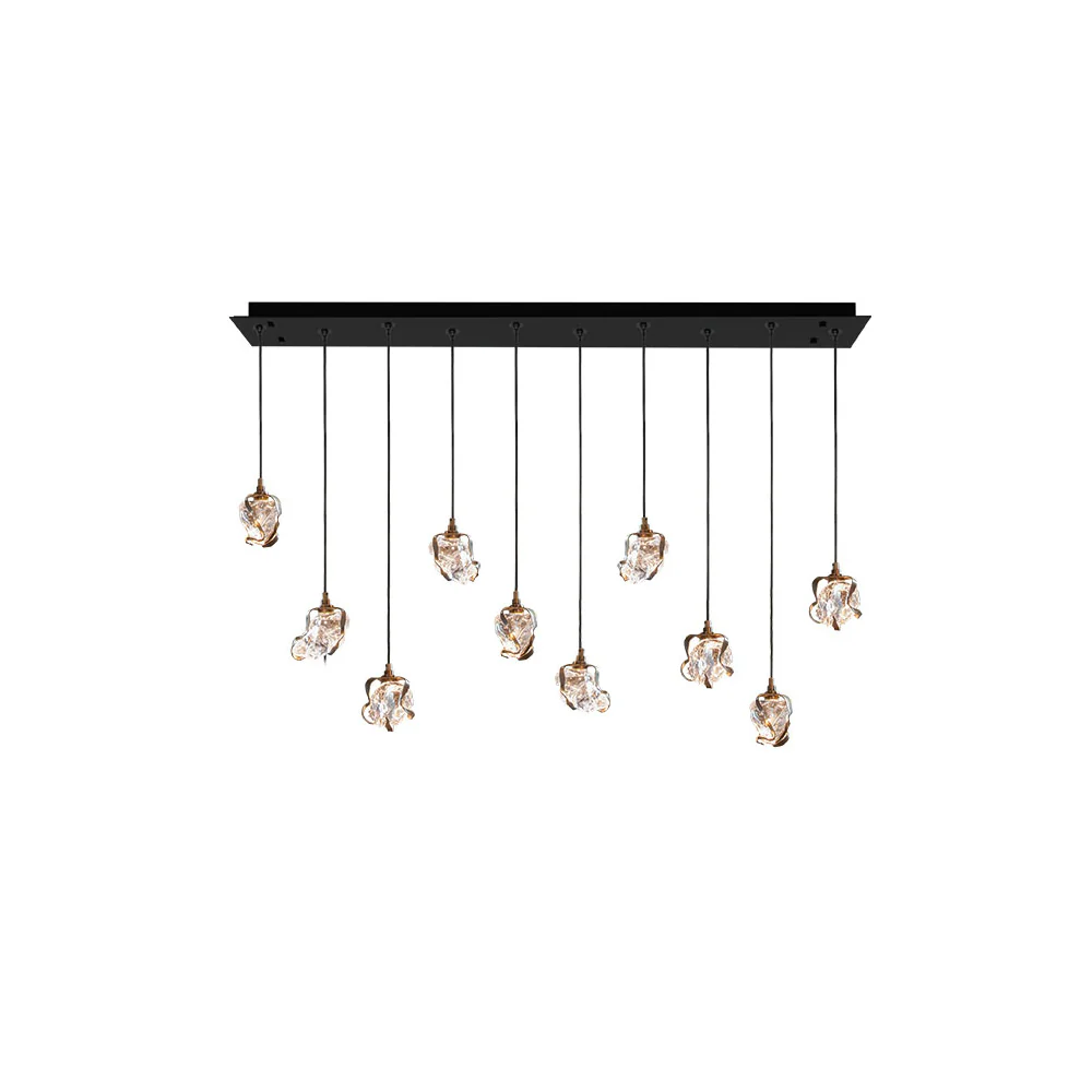 Maretti Lighting Glass Jewel 10-Light Hanging Lamp – Bronze QF