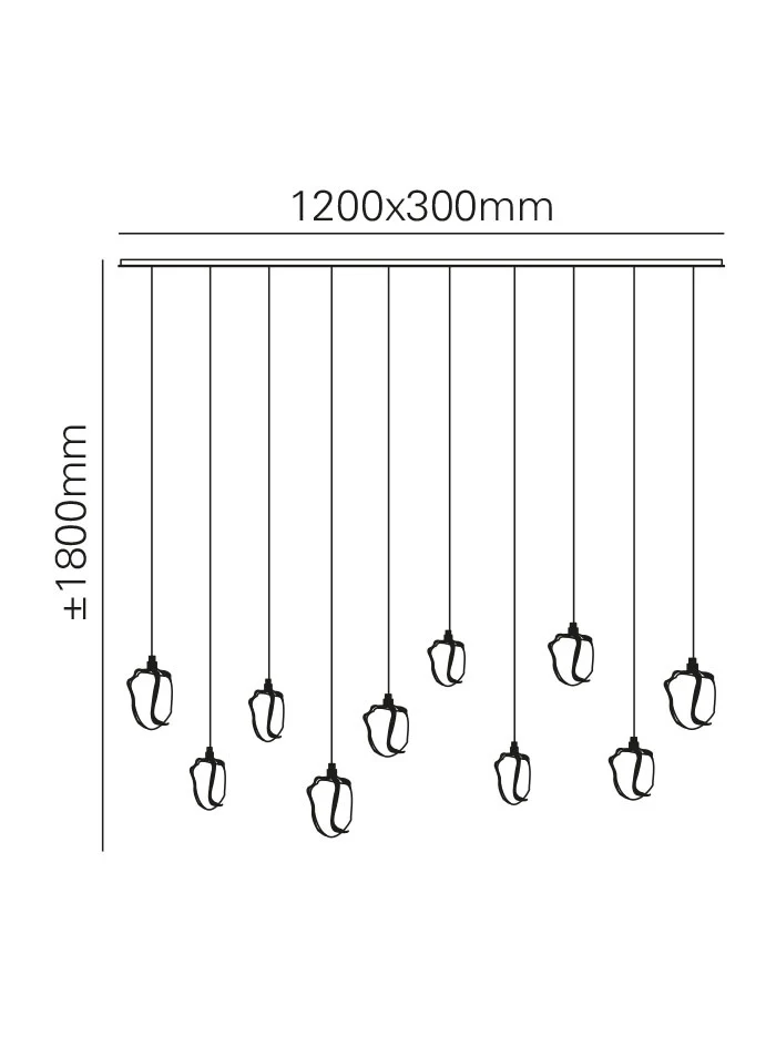 Maretti Lighting Glass Jewel 10-Light Hanging Lamp – Bronze QF - Image 4