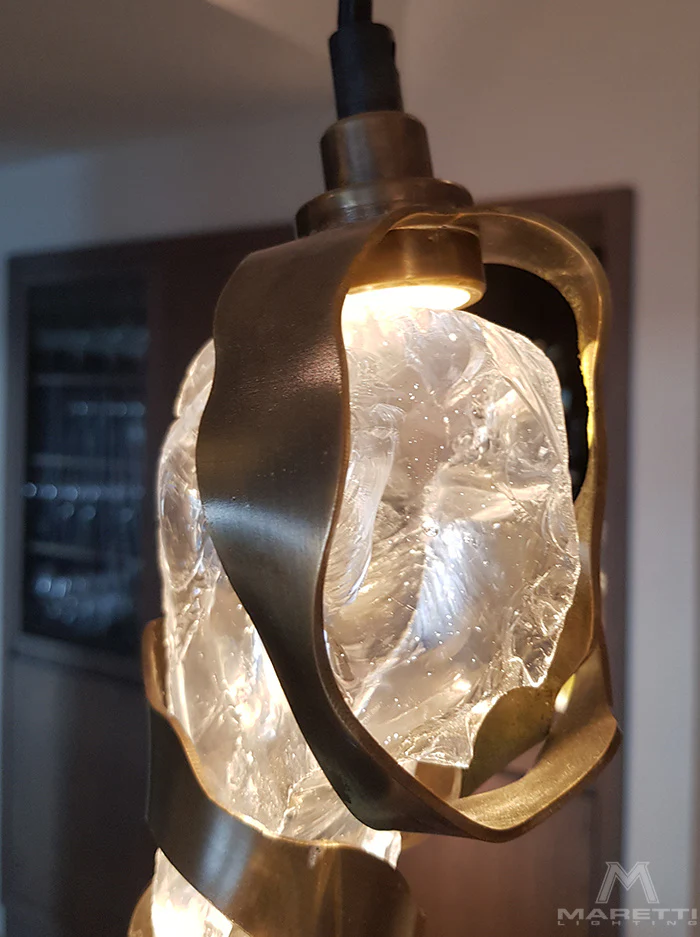 Maretti Lighting Glass Jewel Pendant 9 Light Spreader – Bronze - Image 2