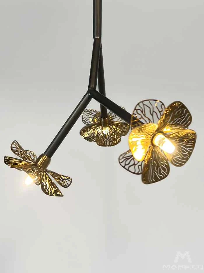 Maretti Lighting Hortense – 9 Light Round Hanging Lamp – Bronze - Image 2