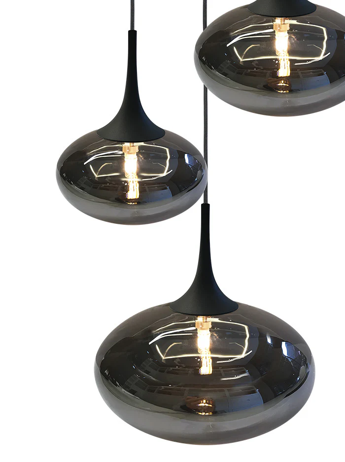 Maretti Lighting Paradiso Ceiling Light – 3 Light – Smoked Glass - Image 2