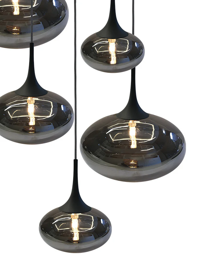 Maretti Lighting Paradiso Ceiling Light – 5 Light – Smoked Glass - Image 2