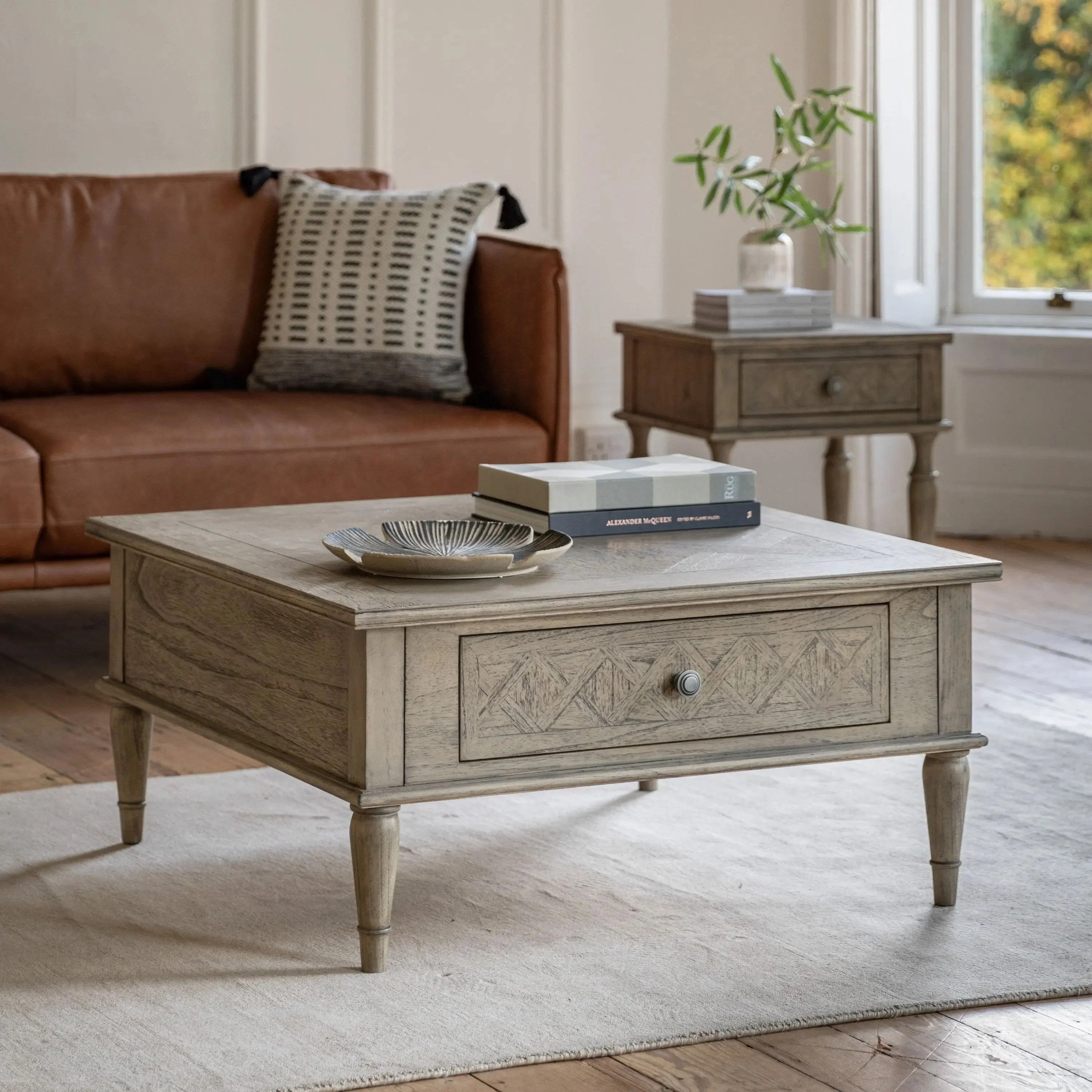 Marina Square Coffee Table – 2 Drawers - Image 9
