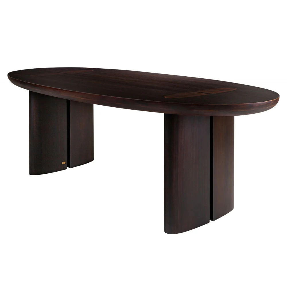 Maritima Oval Large Dining Table with Smoked Eucalyptus Veneer - 270cm - Image 2