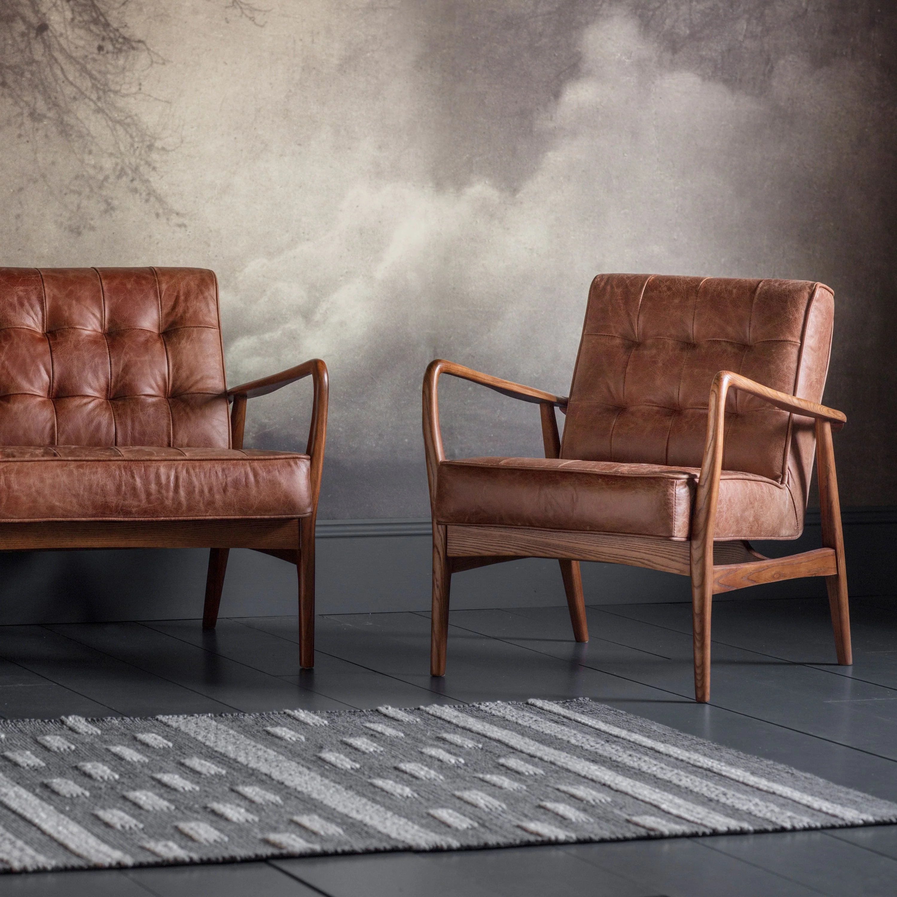 McClain Armchair – Vintage Brown Leather - Image 4