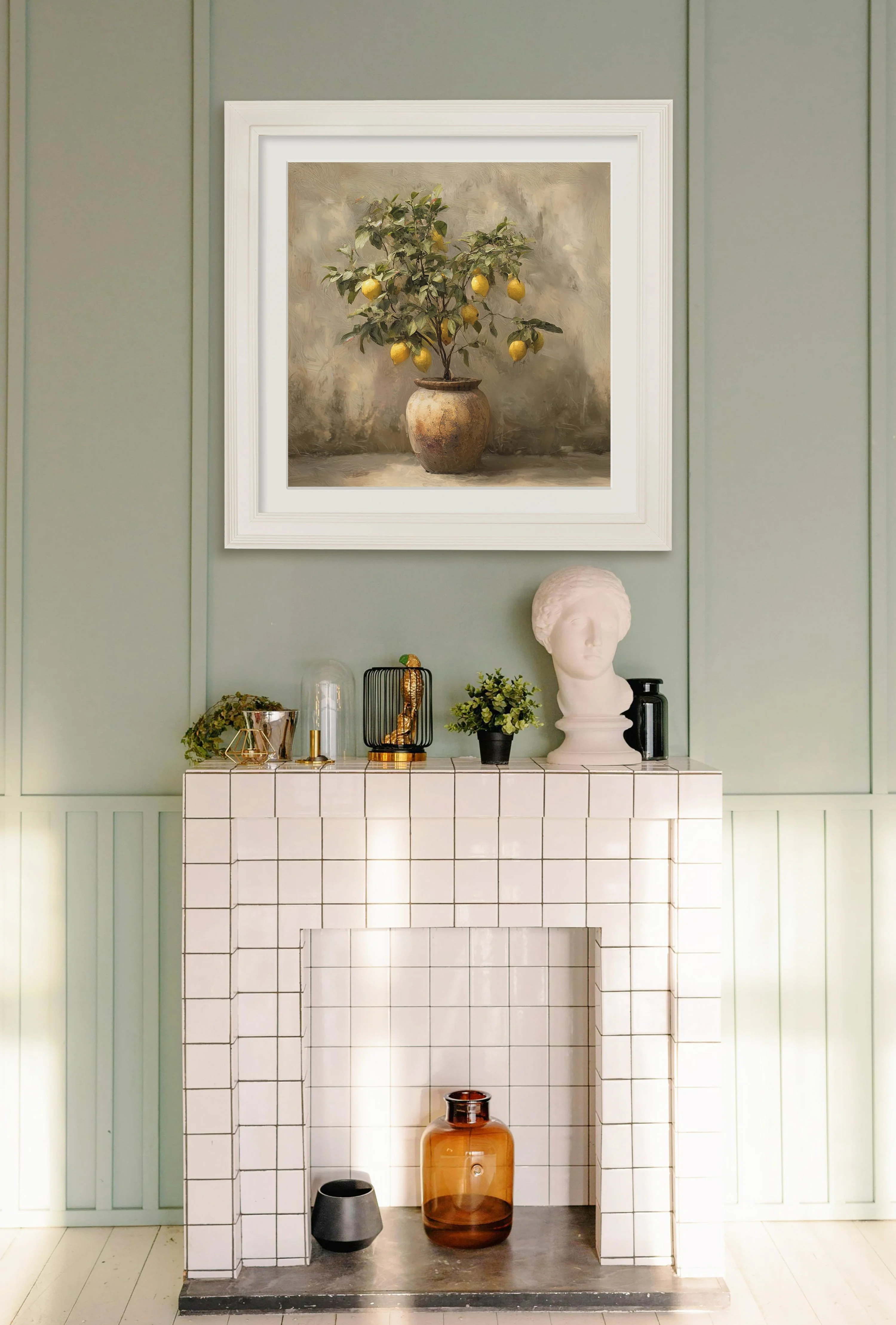 Mediterranean Lemon Tree – Cream Hurstwood Square Frame - Image 4