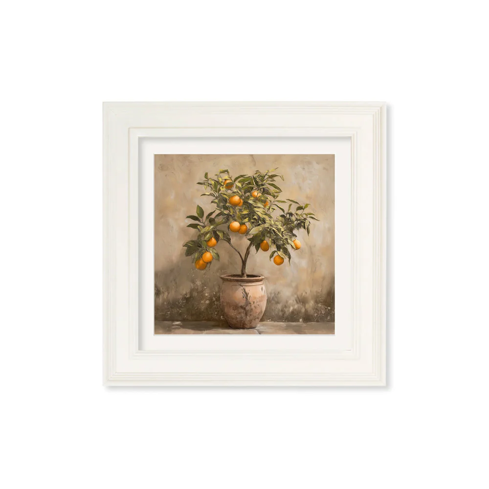 Mediterranean Orange Tree – Cream Hurstwood Square Frame