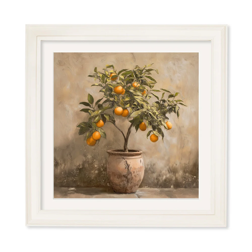 Mediterranean Orange Tree – Cream Hurstwood Square Frame - Image 2