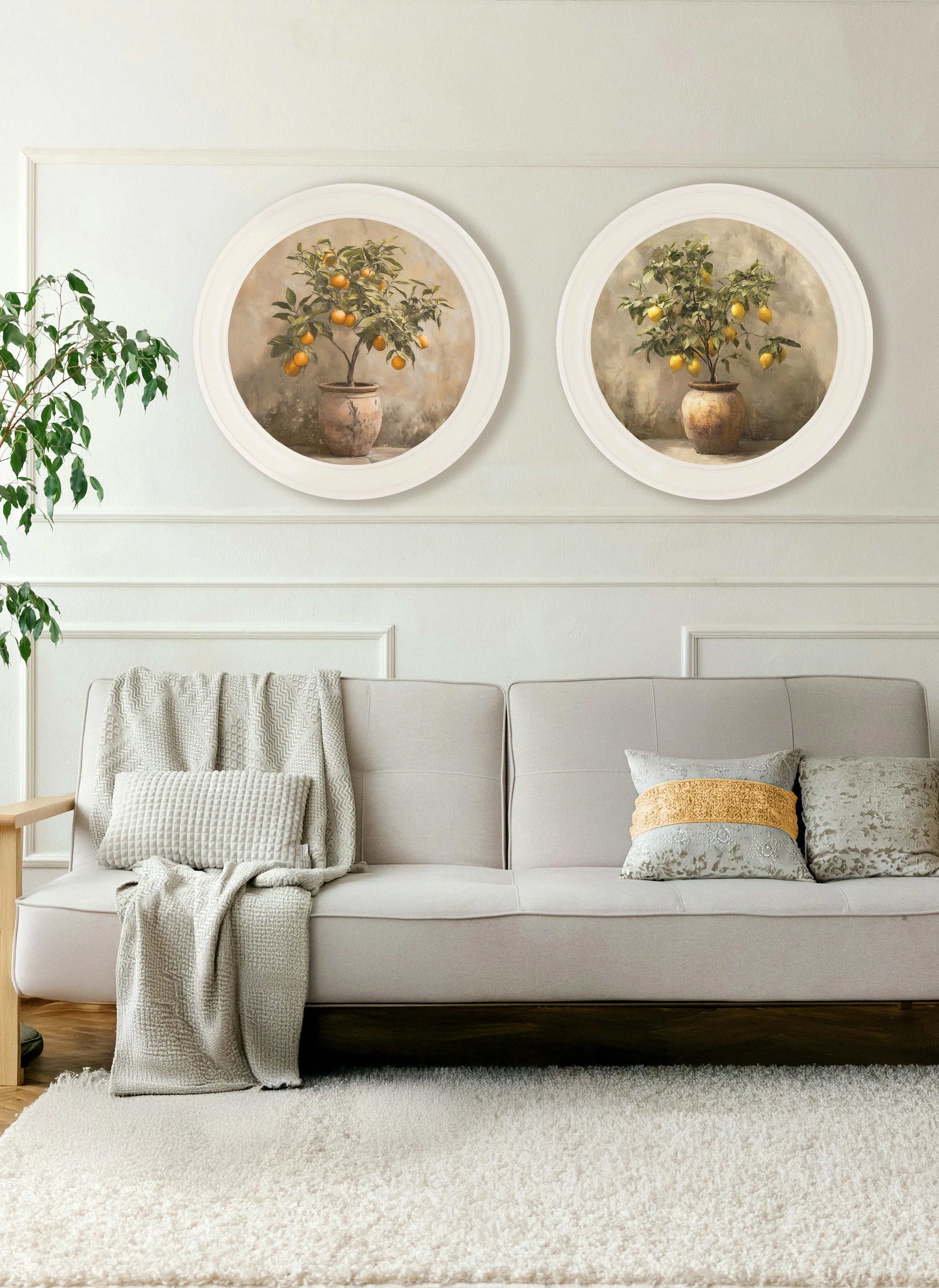 Mediterranean Orange Tree – Oxford Strong White Round Frame - Image 5