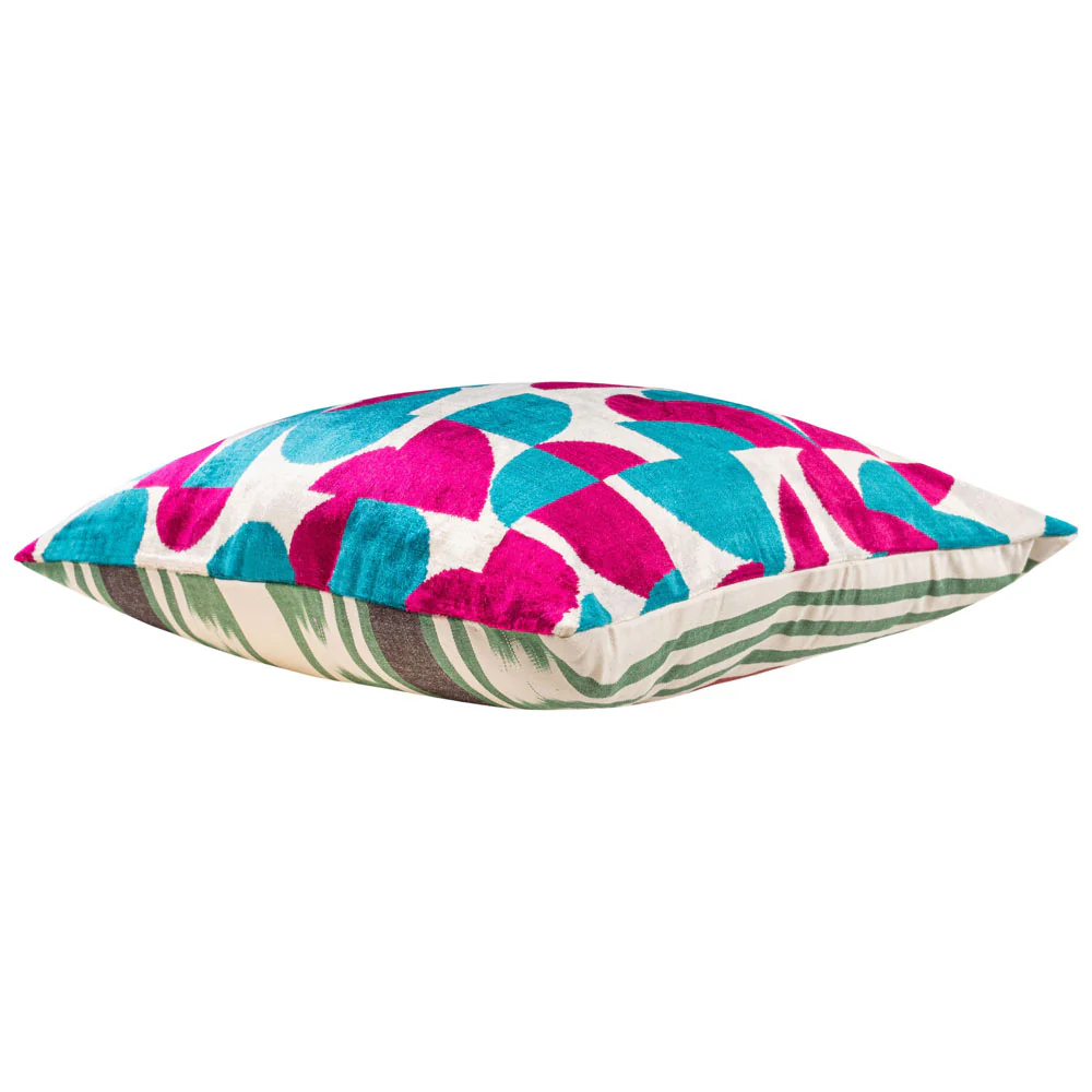 Melia Ikat Velvet Cushion Range (multiple designs) – Small - Image 14