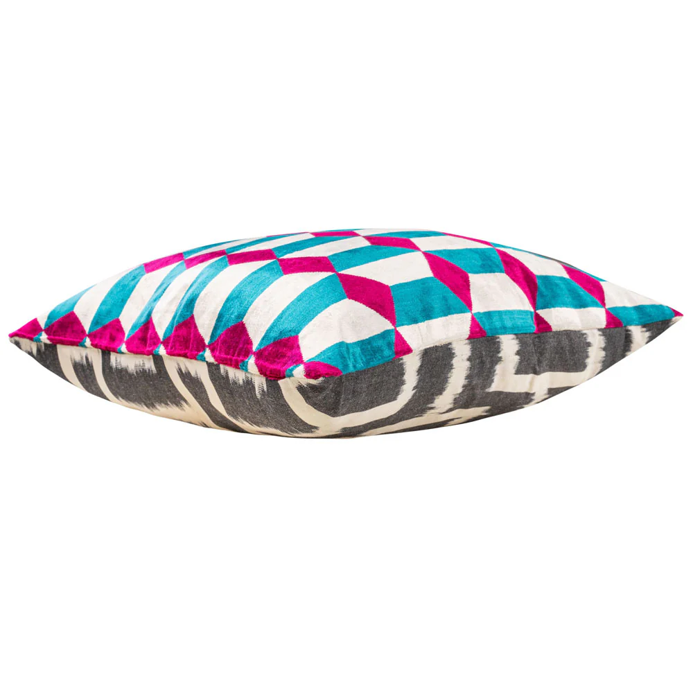 Melia Ikat Velvet Cushion Range (multiple designs) – Small - Image 22