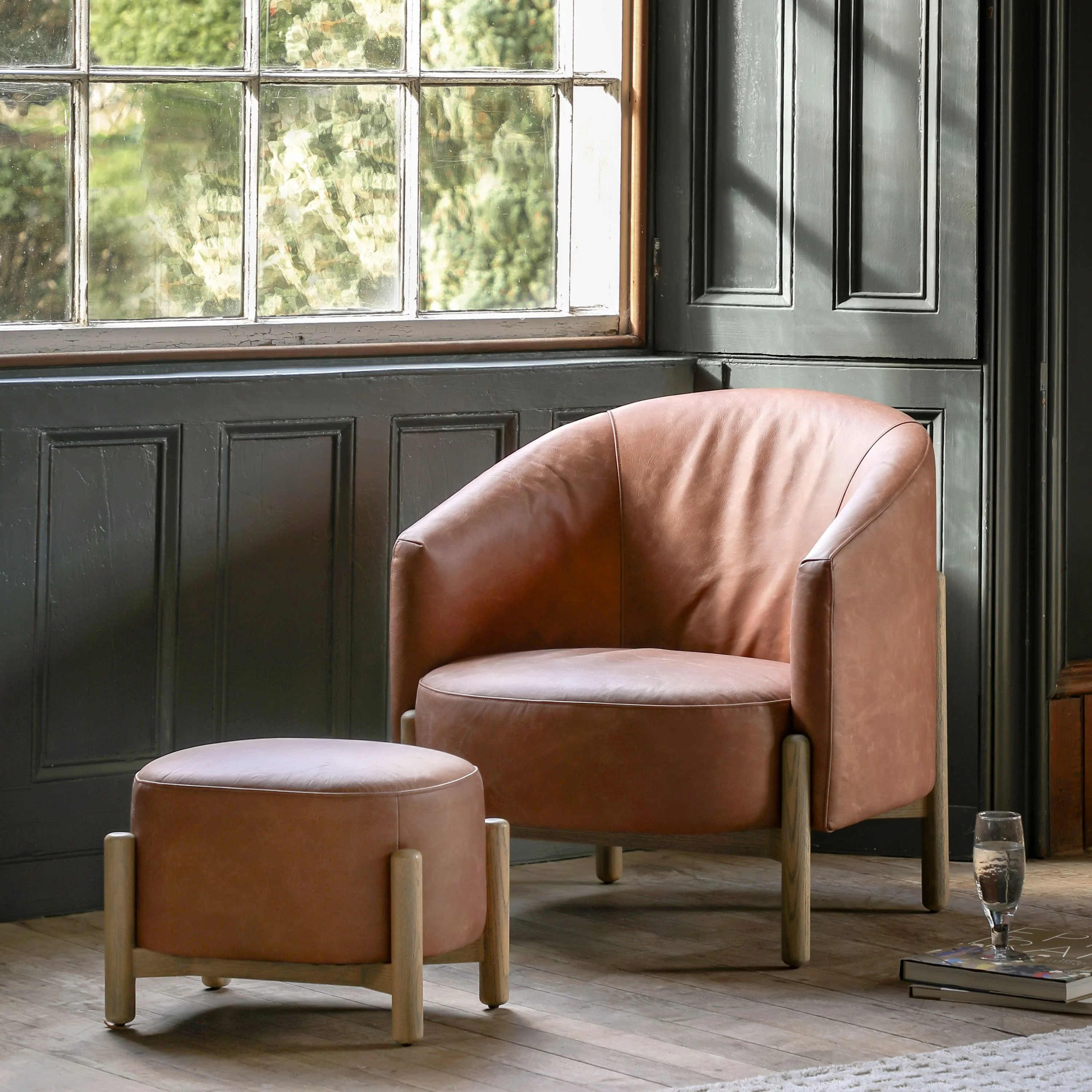 Milo Armchair - Vintage Brown Leather - Image 2