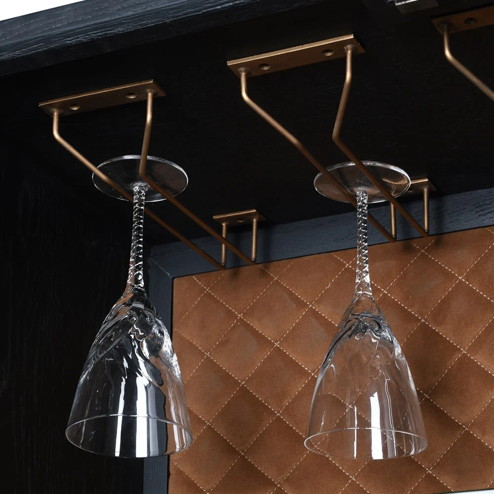 Dellora Wine Cabinet in Oak and Faux Shagreen - Image 4
