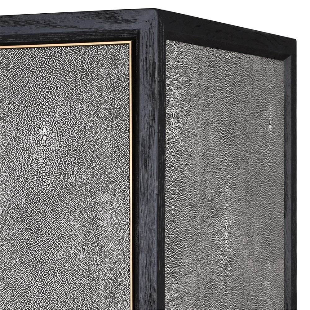 Dellora Wine Cabinet in Oak and Faux Shagreen - Image 5