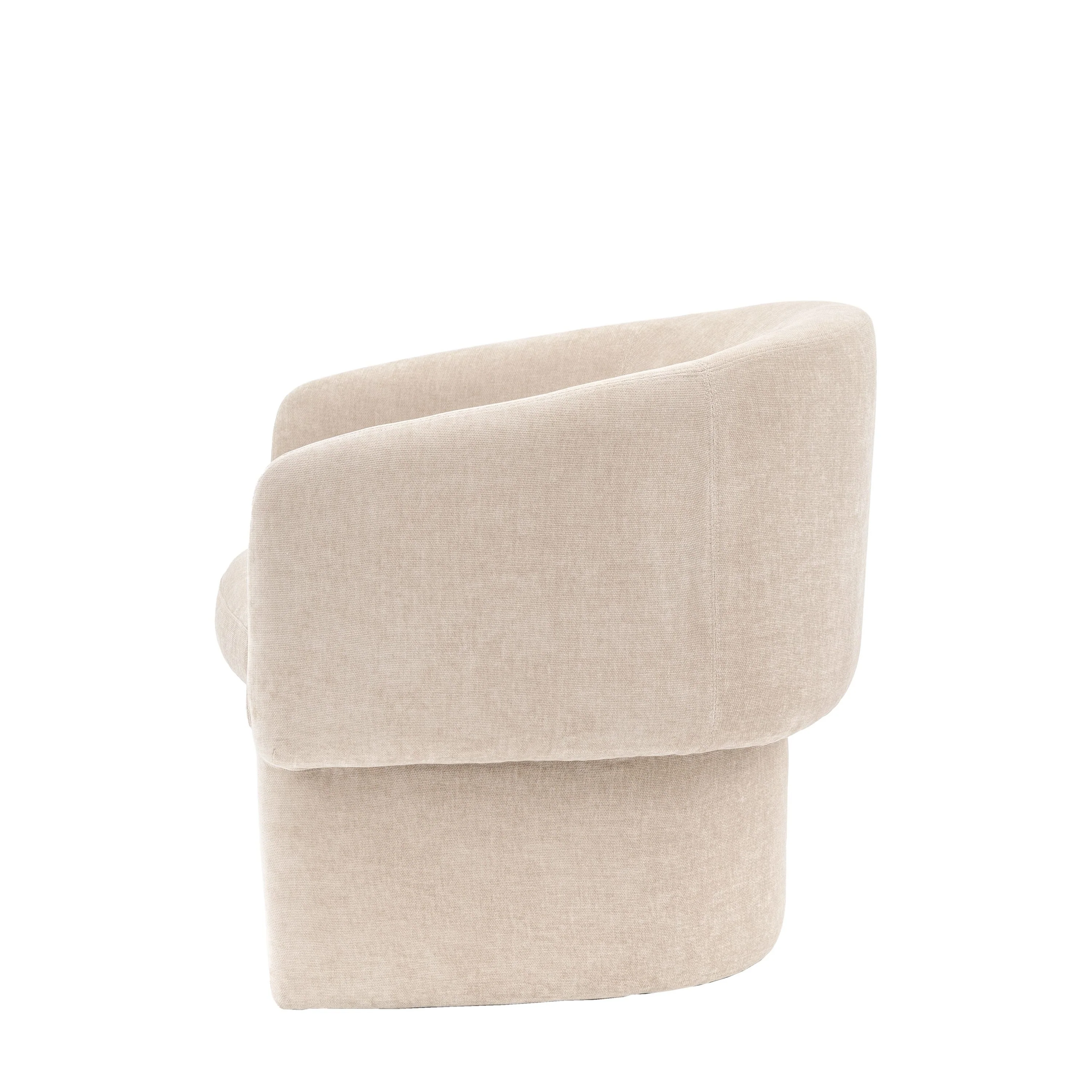 Myron Armchair with Stool – Cream - Image 2