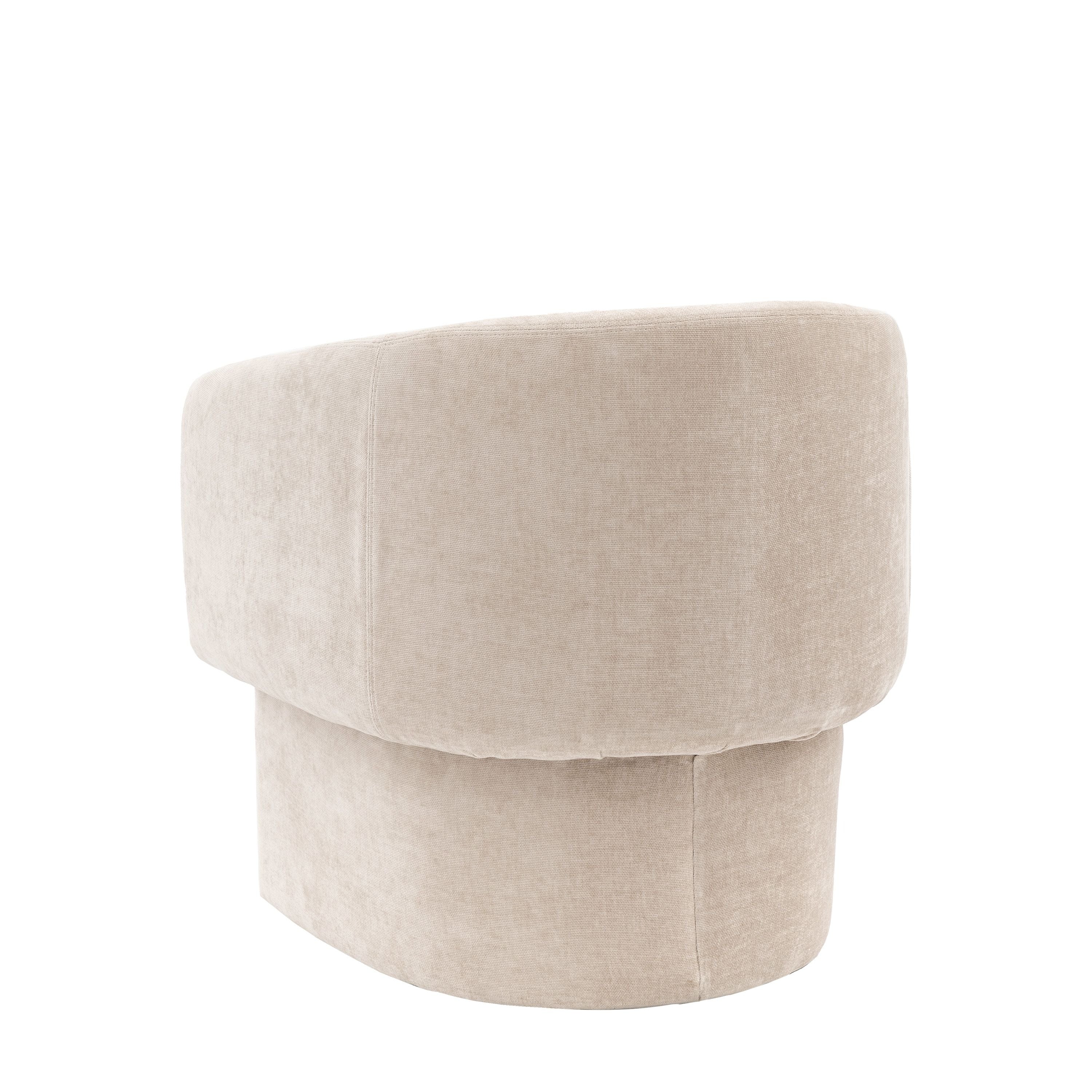 Myron Armchair with Stool – Cream - Image 3