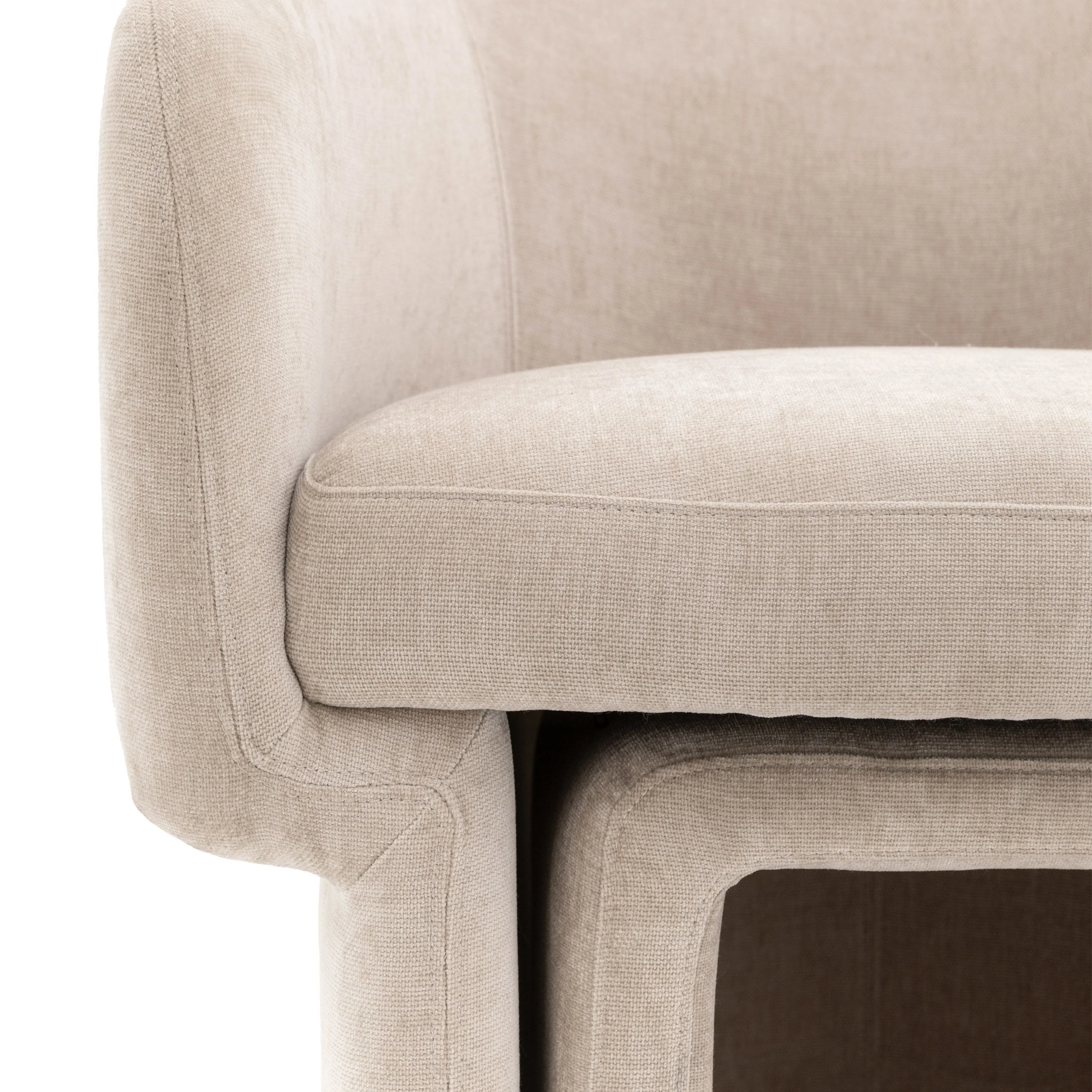 Myron Armchair with Stool – Cream - Image 5