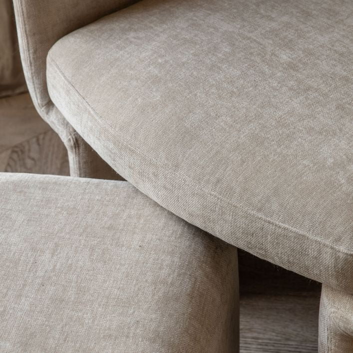 Myron Armchair with Stool – Cream - Image 7