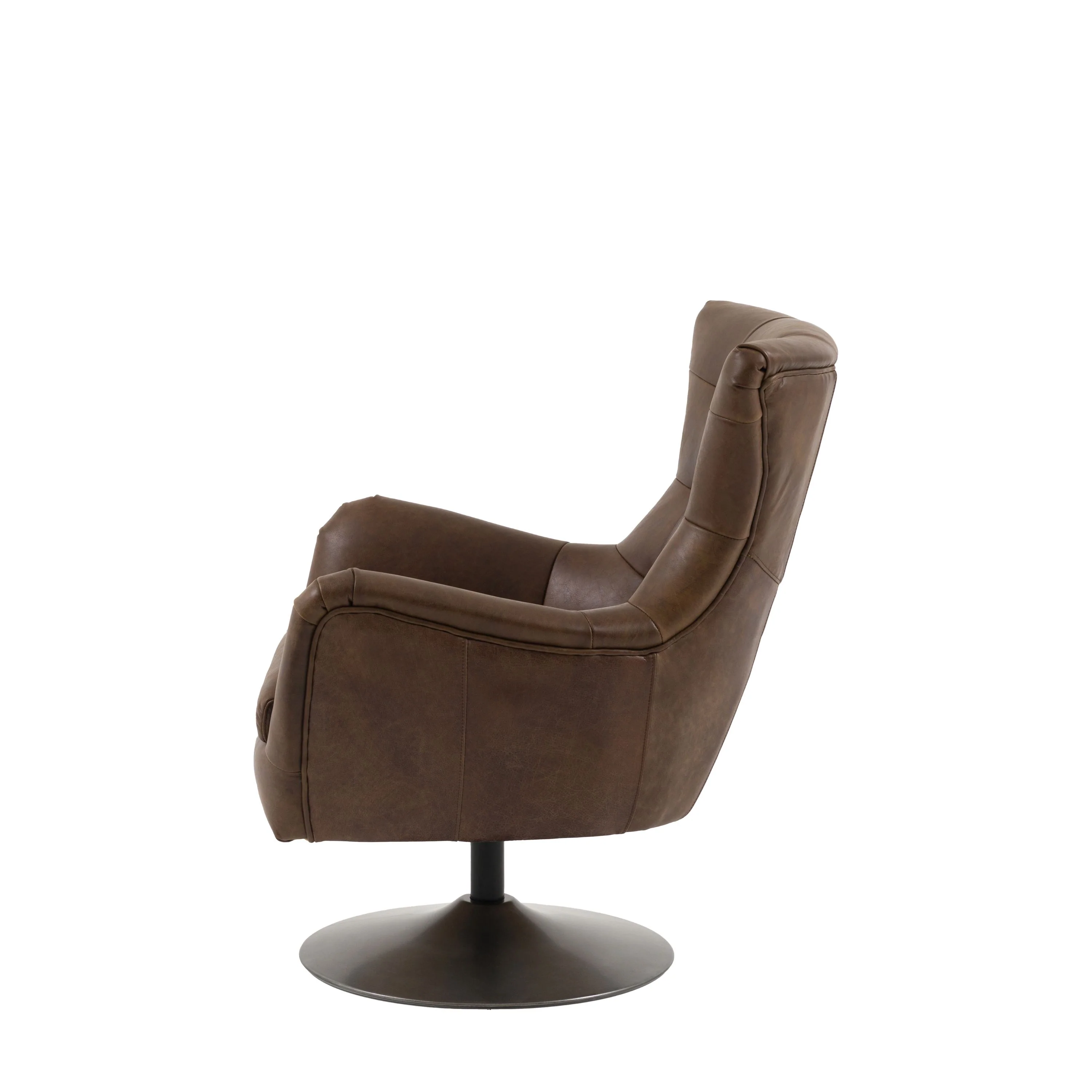 Orbit Swivel Chair – Brown Leather - Image 3