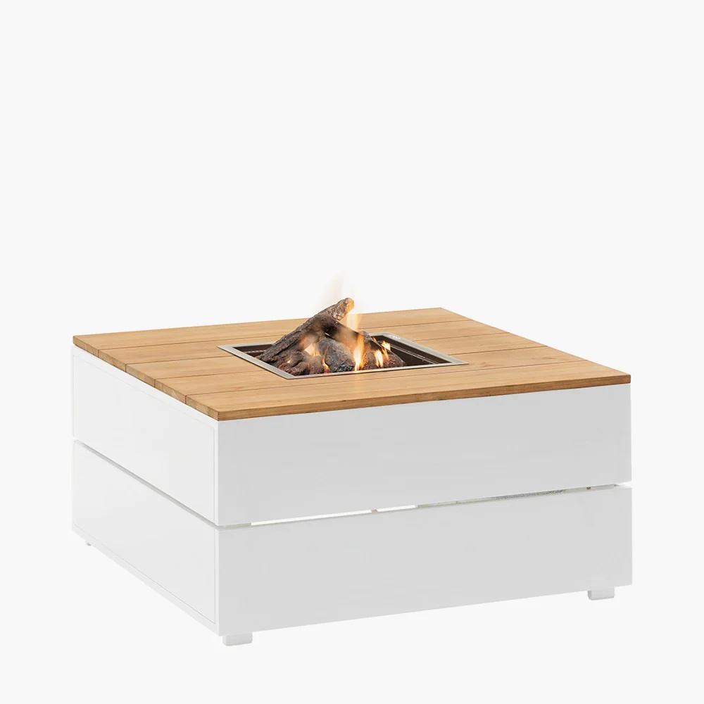 Pacific Lifestyle Cosipure Fire Pit – White & Teak – 100 - Image 2