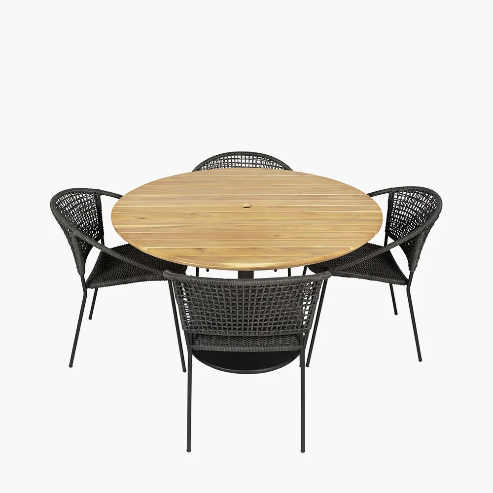 Pacific Lifestyle Dakota 4 Seater Outdoor Dining Set – Black - Image 2