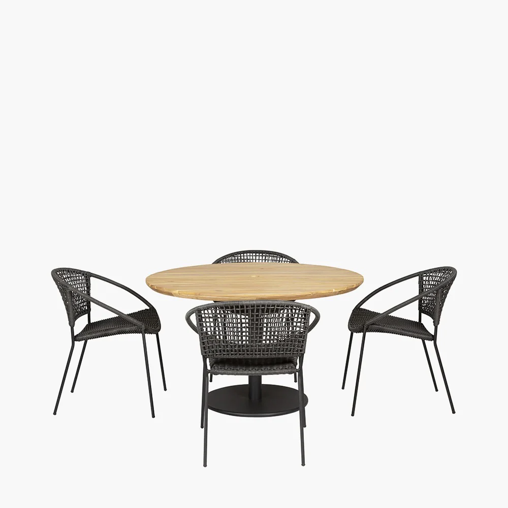 Pacific Lifestyle Dakota 4 Seater Outdoor Dining Set – Black - Image 3
