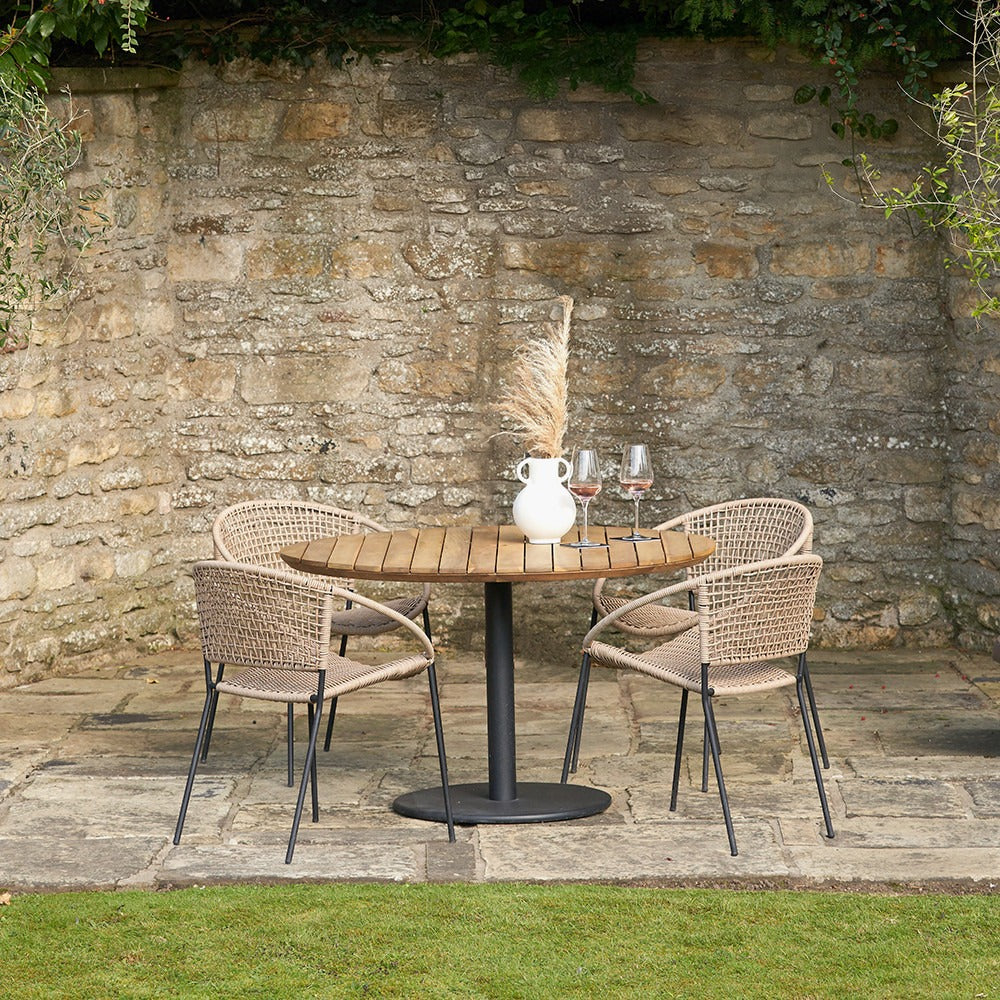 Pacific Lifestyle Dakota 4 Seater Outdoor Dining Set – Natural Wheat - Image 16