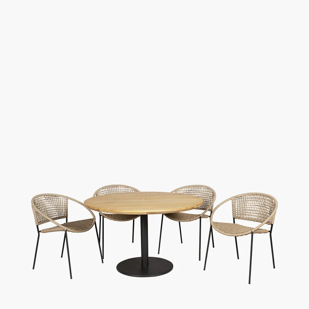 Pacific Lifestyle Dakota 4 Seater Outdoor Dining Set – Natural Wheat - Image 3
