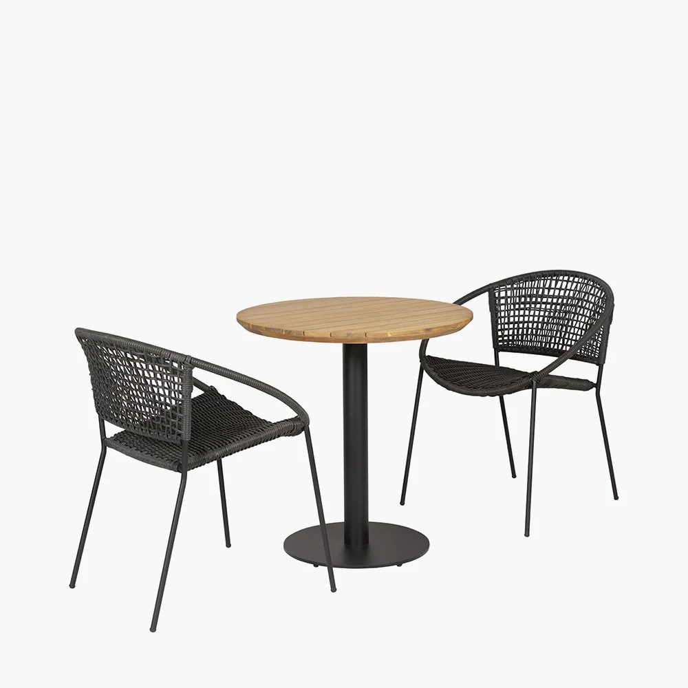 Pacific Lifestyle Dakota Outdoor Bistro Set – Black - Image 2