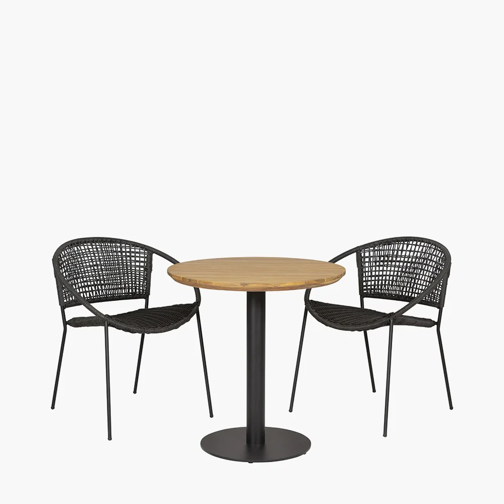 Pacific Lifestyle Dakota Outdoor Bistro Set – Black - Image 3