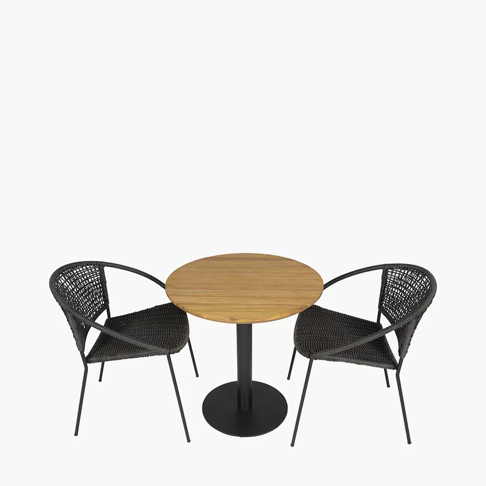 Pacific Lifestyle Dakota Outdoor Bistro Set – Black - Image 4