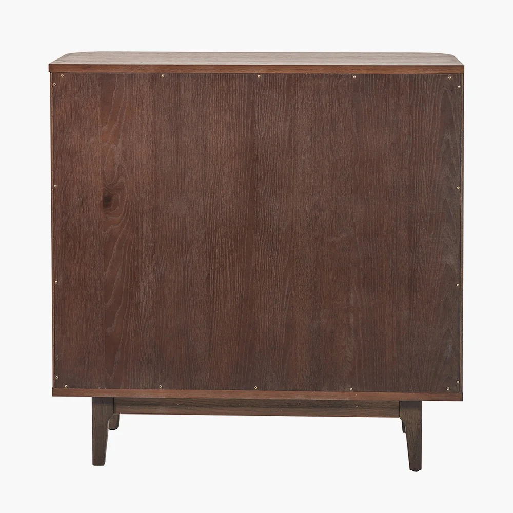 Pacific Lifestyle Raie Bar Cabinet - Dark Brown Ribbed Oak & Pine Wood - Image 6