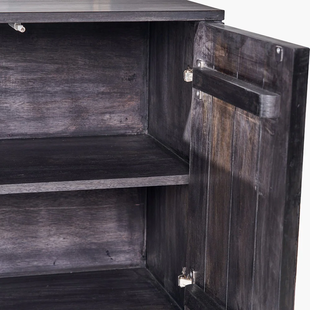 Pacific Lifestyle Verde 4 Door Sideboard – Black Mango Wood and Stone Veneer - Image 15