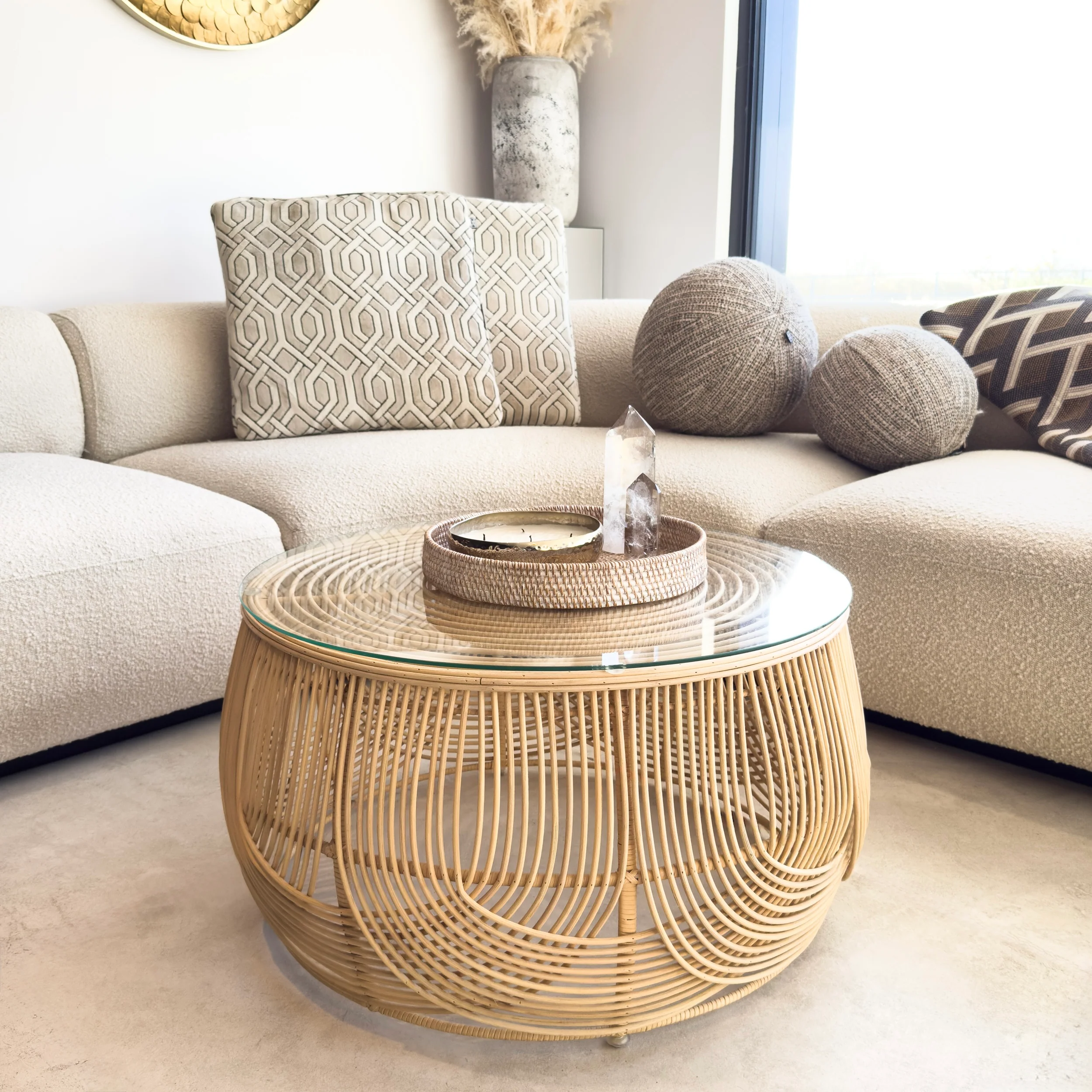 Palmera Woven Rattan Coffee Table - Image 3