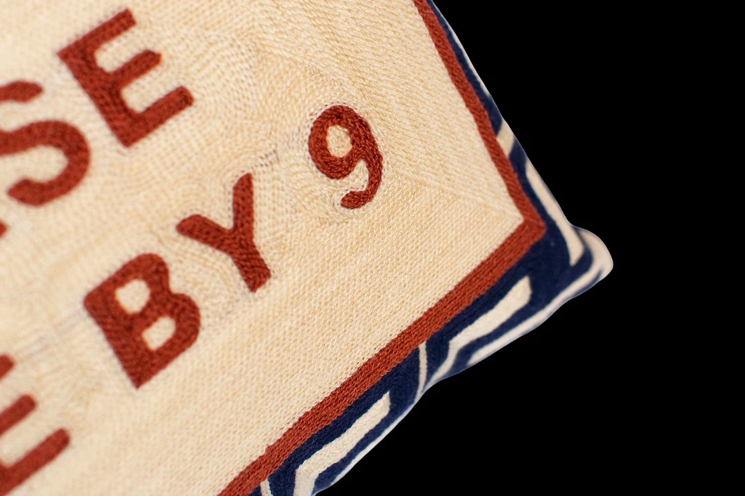 The Pillow Drop Please Leave by 9 Needlepoint Cushion - Image 3