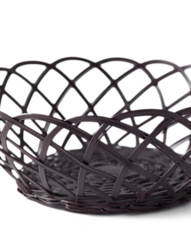 Pols Potten Bakkie Lace Basket in Dark Burgundy - Image 3