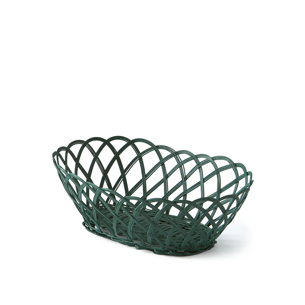 Pols Potten Bakkie Oval Basket in Dark Green - Image 2