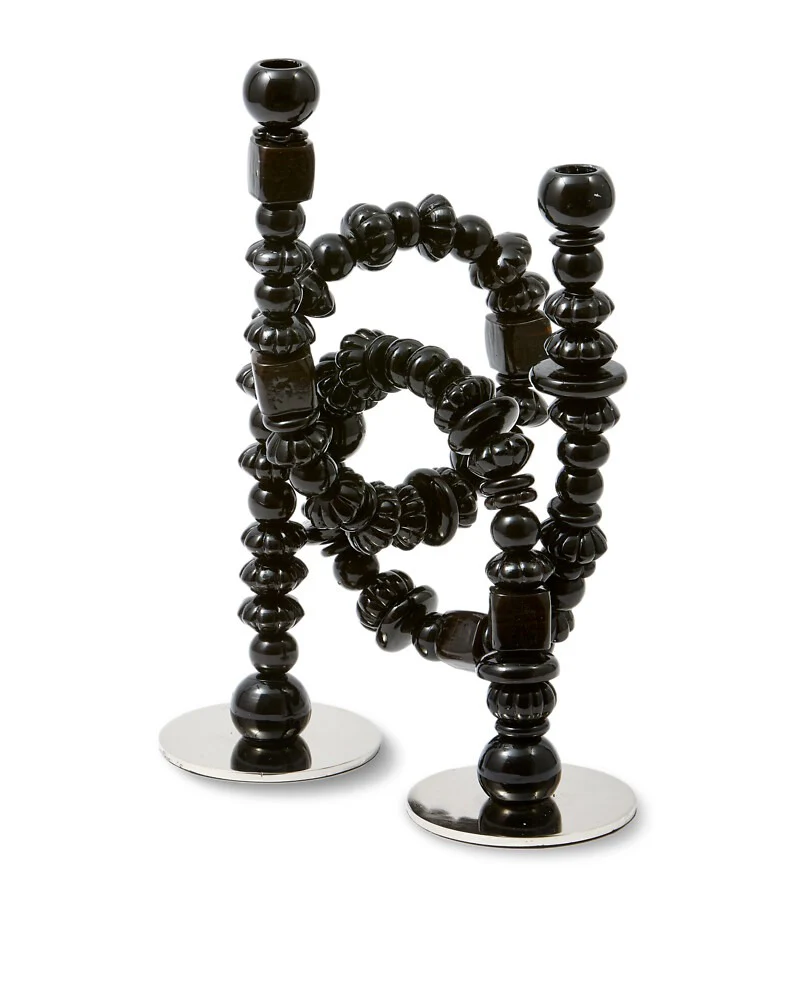 Pols Potten Beads Candle Holder – Black - Image 2