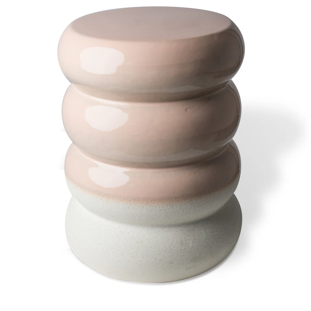 Pols Potten Chubby Side Table in Pink Ceramic