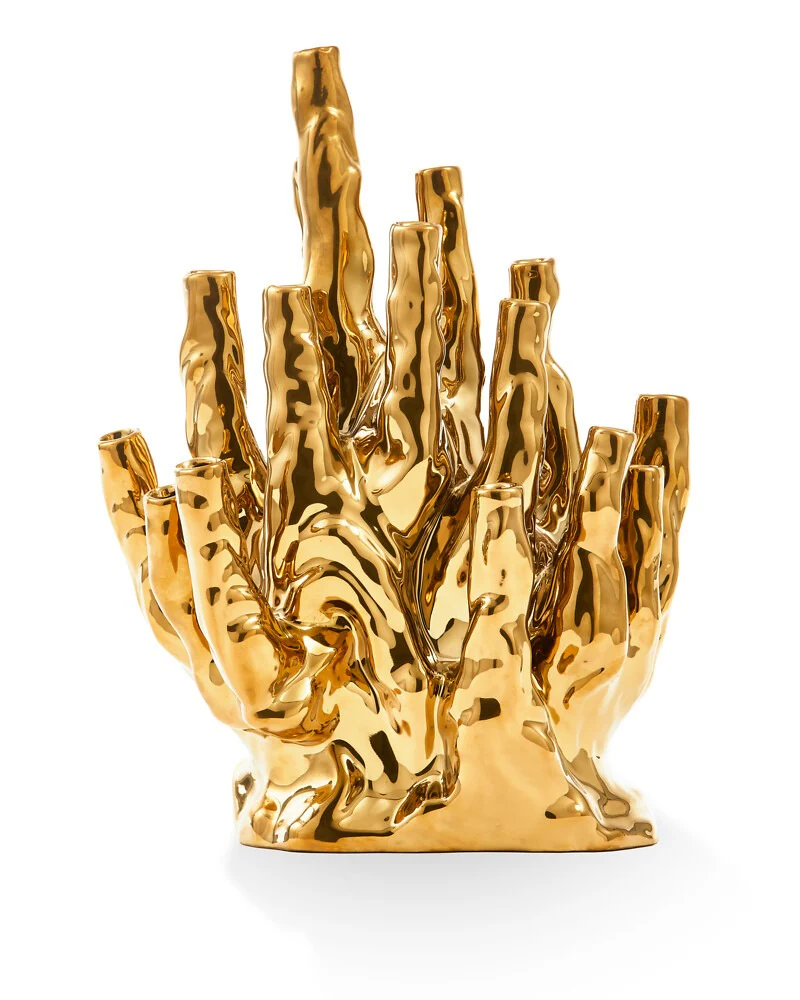 Pols Potten Coral Vase – 20 Tulips – Gold - Image 2