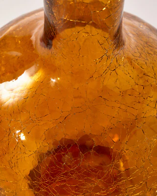 Pols Potten Crackled Ball Body Vase in Amber Glass – Small - Image 2