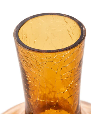 Pols Potten Crackled Ball Body Vase in Amber Glass – Small - Image 3